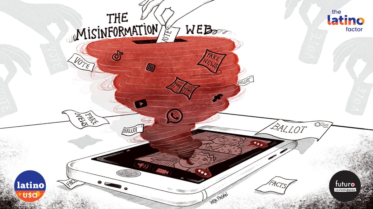 LatinoUSA's tweet photo. A new @LatinoUSA, in collab w/ @fuhinvestigates🎧

Misinformation in Spanish is ramping up in the 2024 election. From lies about @KamalaHarris to conspiracies about @realDonaldTrump, we uncover how digital creators are profiting from this online. 

LINK➡️https://t.co/vTecD1AwZJ https://t.co/B0eYNCOIRi