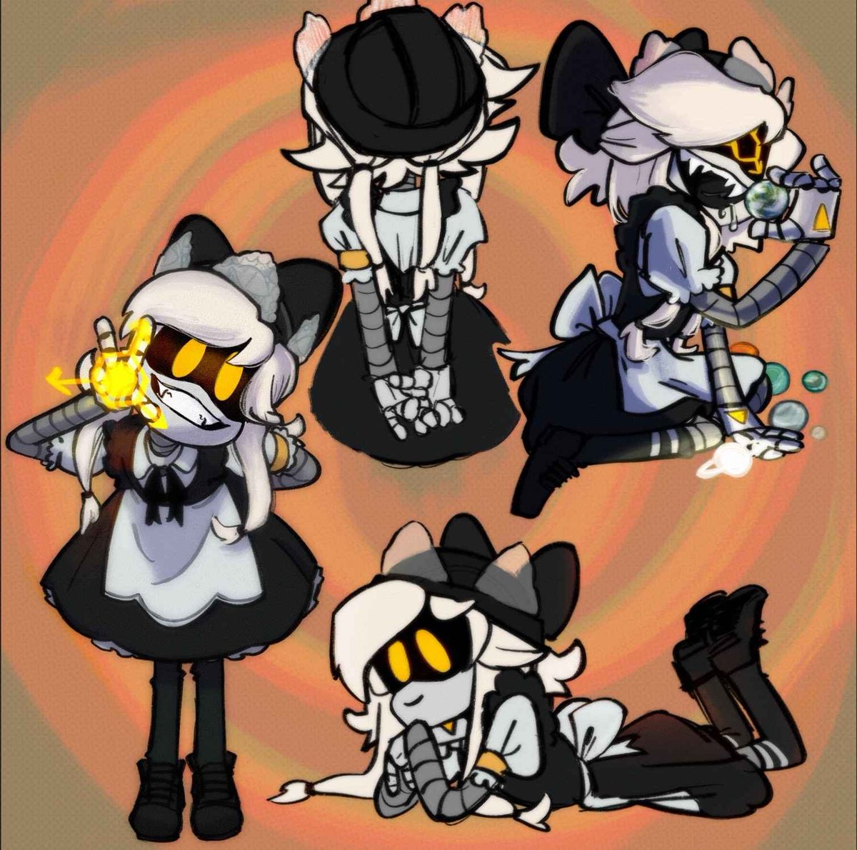 Hammerspaced's tweet image. Doodlings between a project #MurderDrones #Cyn #UziDoorman #Fanart