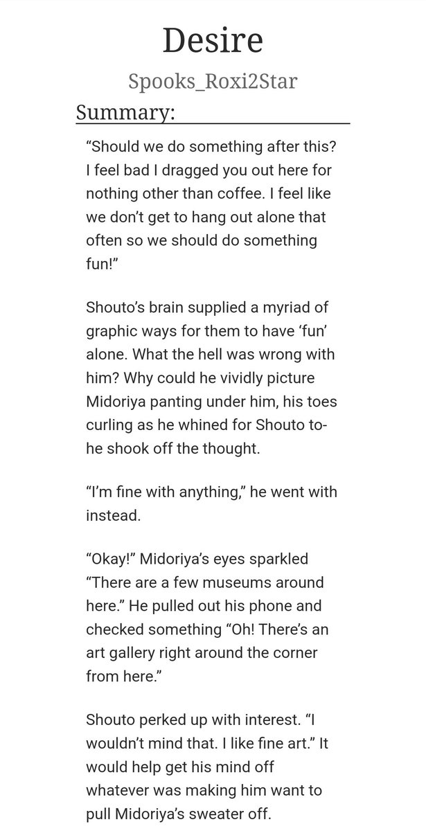 roxi2star's tweet photo. Or, Shouto has a sexual awakening in a coffee shop and then a near death experience in an art gallary. 

A nsfw #tododeku fic I wrote for this round's @PlanetBNHA exchange! 

Fic link: https://t.co/ctDDWTRw5p https://t.co/aVDamiXLJo