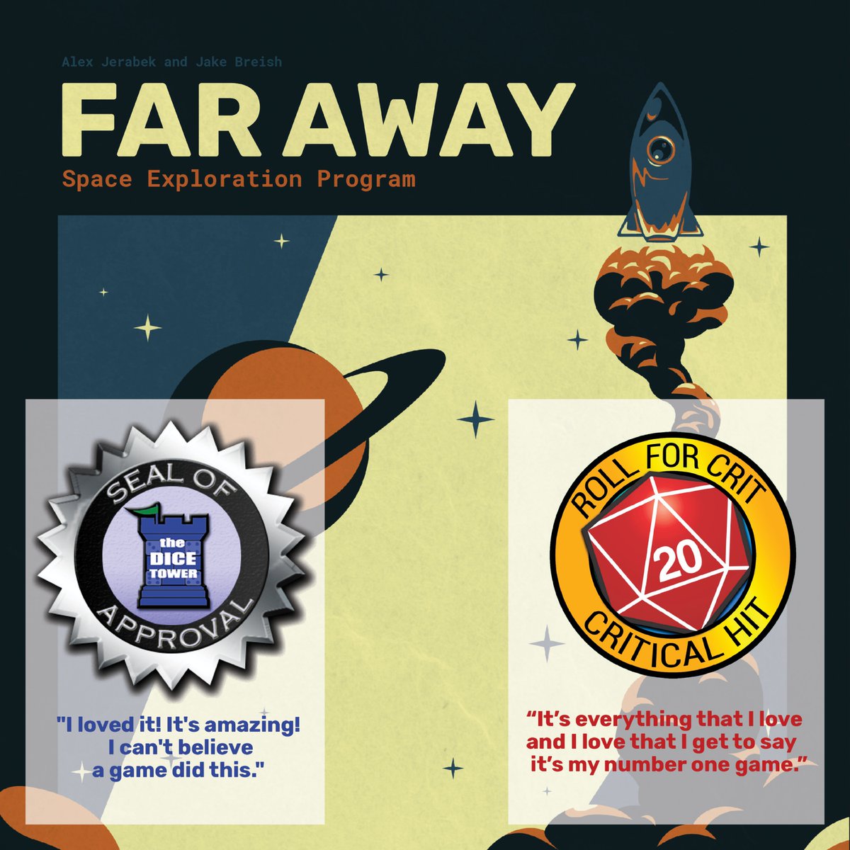 Cherry Picked Games (@cherrypikdgames) on Twitter photo Only a couple more days for the Far Away expansion campaign. The original was awarded <a href="/thedicetower/">thedicetower</a>'s Seal of Approval and <a href="/RollforCrit/">Roll For Crit ➡️ Gen Con</a>'s Critical Hit. If you haven't tried exploring the universe yet, now is the perfect time.
gamefound.com/projects/cherr… Only a couple more days for the Far Away expansion campaign. The original was awarded <a href="/thedicetower/">thedicetower</a>'s Seal of Approval and <a href="/RollforCrit/">Roll For Crit ➡️ Gen Con</a>'s Critical Hit. If you haven't tried exploring the universe yet, now is the perfect time.
gamefound.com/projects/cherr…
