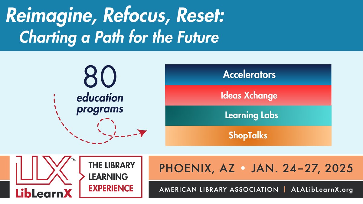 🌟Discover 80 diverse #LibLearnX25 education programs tailored to suit your learning style! Whether in interactive discussions or brief presentations, you'll have access to top-tier education in four learning formats. Check out the learning opportunities. bit.ly/4eT8p2H