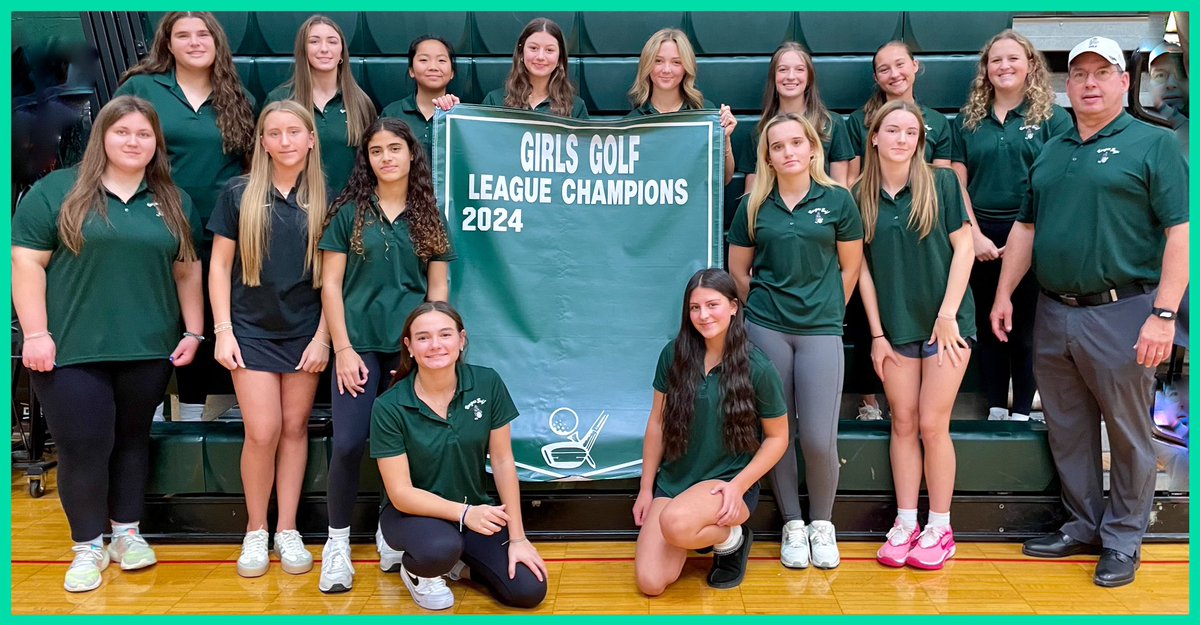 LCGirlsGolf's tweet photo. Our conference championship banner came in! The first ever for Girls Golf in the schools 54 year history! Our team will now be represented on the gym wall along other notable Cougar sports teams. Congratulations to these golfers, everyone of them earned this! https://t.co/mtq5FcKpq8