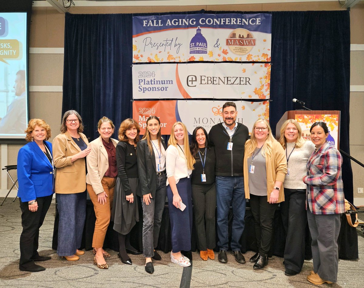 Twin Cities Care team &amp; friends taking a photo break at the 2024 Fall Aging Conference by St. Paul Senior Workers Association @FallAgingConference