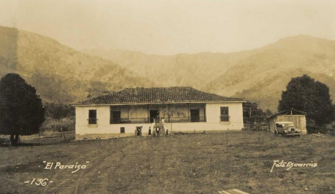 Hacienda "El Paraíso" donde Jorge Isaac se basó para escribir la novela "Maria" escrita en 1867. Foto de Escarria de la década de 1930