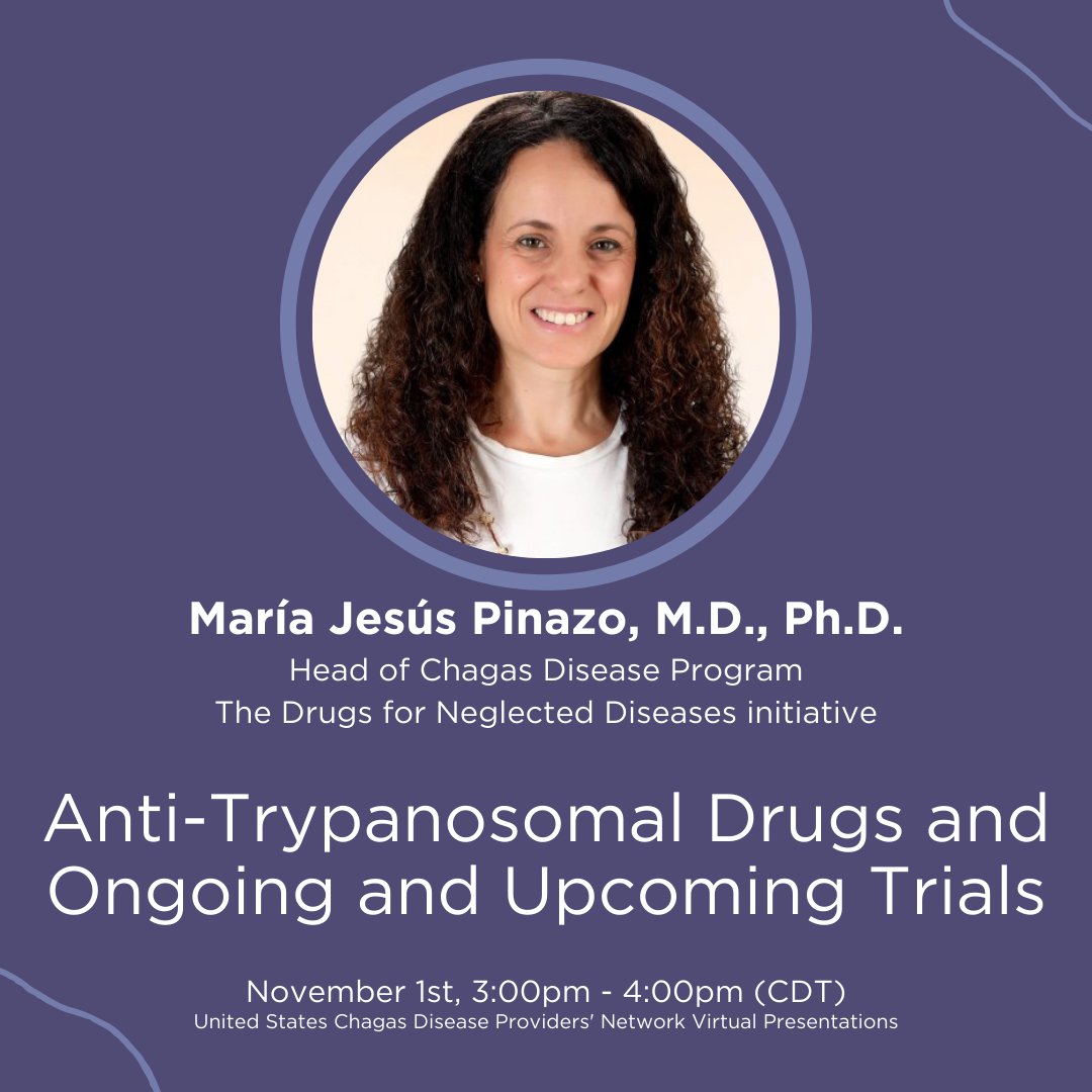 BCM Clinician Resources (@bcmcme) on Twitter photo SAVE THE DATE
Dr. <a href="/mjpinazo/">Maria-Jesus Pinazo</a> from <a href="/DNDi/">Drugs for Neglected Diseases initiative</a> will be presenting at the United States Chagas Disease Providers' Network Virtual Presentations Grand Rounds, provided by
<a href="/bcmhouston/">BCMHouston</a>.
For zoom info ➡️ bit.ly/3NAjjye
<a href="/BCM_TropMed/">BCM_TropMed</a> <a href="/EvaClarkMD/">Eva Clark</a> <a href="/JillWeather/">Jill Weatherhead, MD, PhD</a> <a href="/ASTMH/">ASTMH</a> <a href="/Rojelio/">Rojelio Mejia, MD</a> SAVE THE DATE
Dr. <a href="/mjpinazo/">Maria-Jesus Pinazo</a> from <a href="/DNDi/">Drugs for Neglected Diseases initiative</a> will be presenting at the United States Chagas Disease Providers' Network Virtual Presentations Grand Rounds, provided by
<a href="/bcmhouston/">BCMHouston</a>.
For zoom info ➡️ bit.ly/3NAjjye
<a href="/BCM_TropMed/">BCM_TropMed</a> <a href="/EvaClarkMD/">Eva Clark</a> <a href="/JillWeather/">Jill Weatherhead, MD, PhD</a> <a href="/ASTMH/">ASTMH</a> <a href="/Rojelio/">Rojelio Mejia, MD</a>
