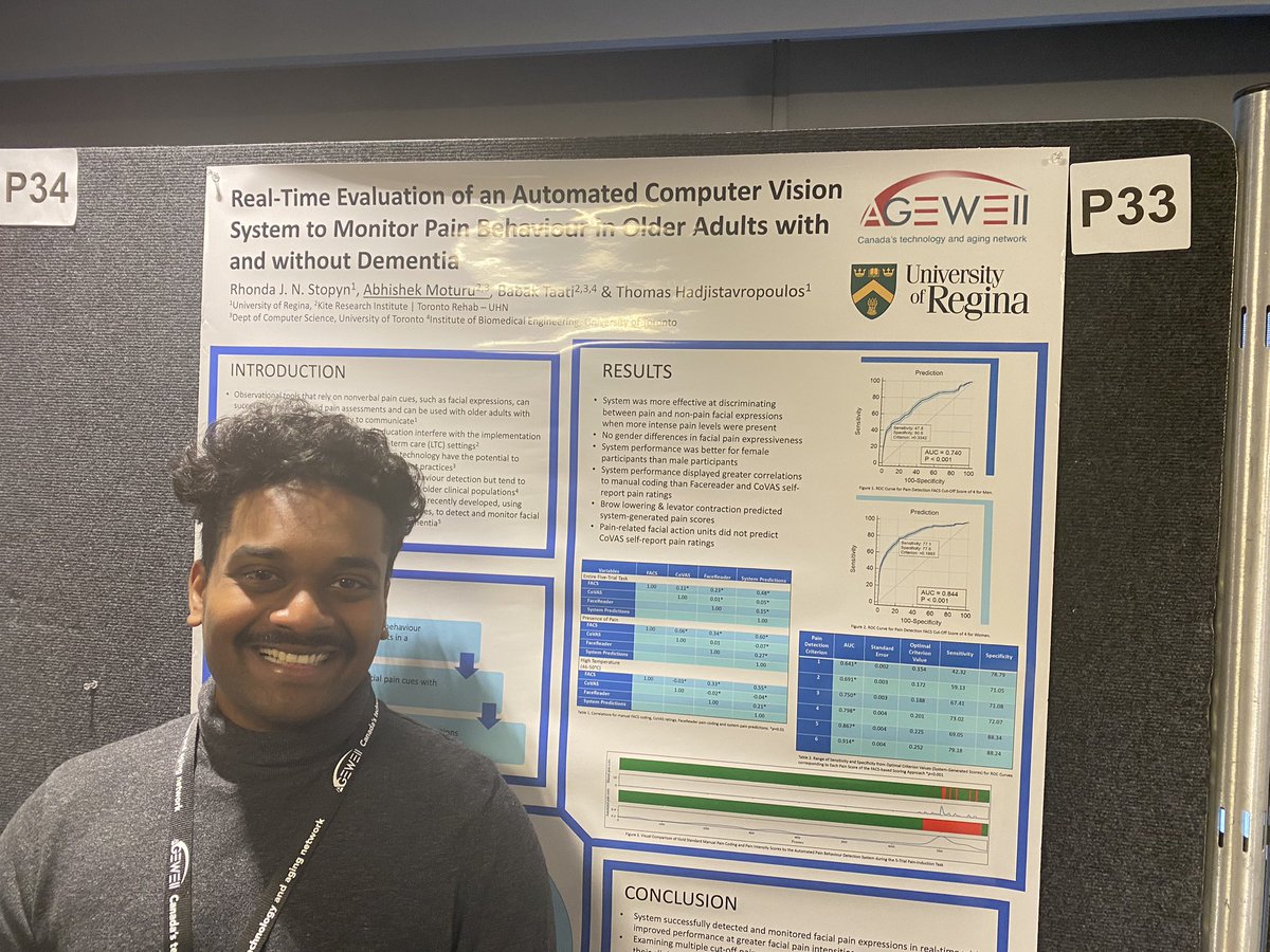 DrThomasHadjist's tweet image. Poster presentation at #AGEWELL2024 by our research group @RStopyn @AbhishekMoturu @Babak_Taati @AGEWELL_NCE