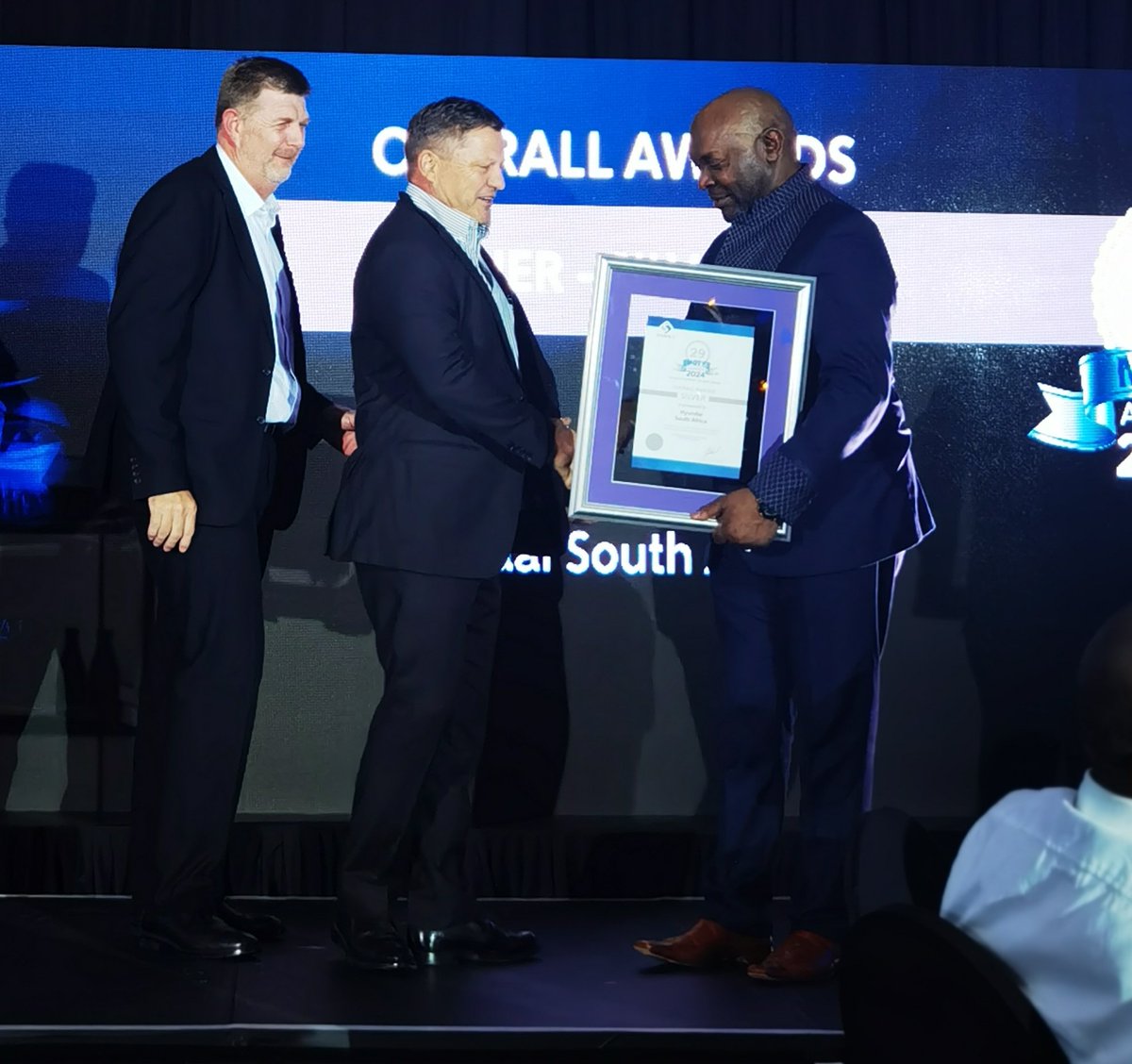 Savrala's tweet photo. What an incredible night! We’ve celebrated the very best of the industry. A heartfelt congratulations to our Overall winners. @isuzusa took Bronze, followed by @HyundaiSA with Silver. @ToyotaSA took home the trophy, landing Gold!

#SAVRALA #MOTY2024 #MOTYAwards2024 https://t.co/oXANm50JF8