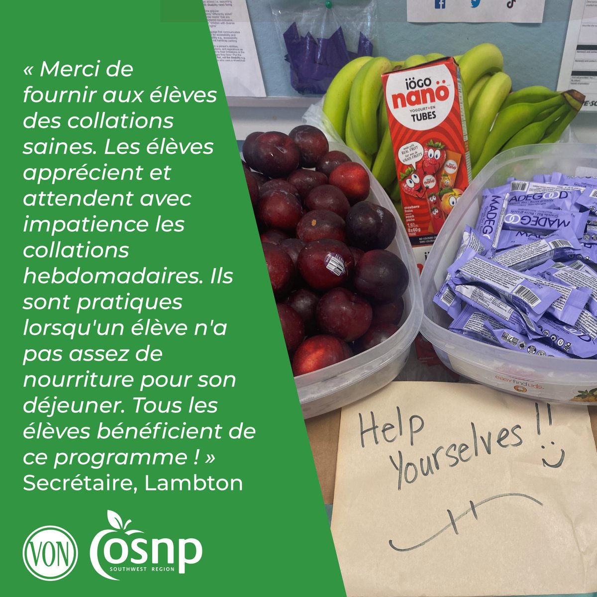 Schools in our #Lambton community are enjoying an enhanced school food delivery menu through donations! Thank you to <a href="/noellesgift/">Noelle's Gift to Children</a>, <a href="/UnitedWayDave/">Retired from United Way in Sarnia-Lambton</a>, and all of our local and regional donors. Your generosity and support of nourishing food in school is appreciated 🍏📚✏