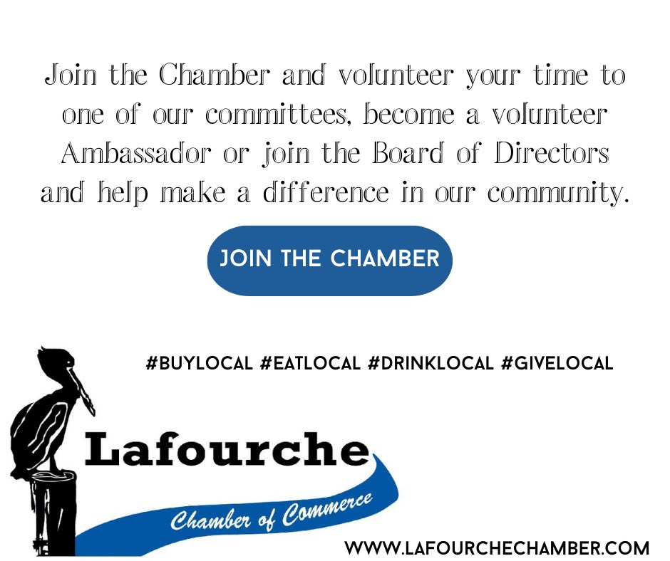 LafourcheCofC's tweet photo. Join the Chamber:
https://t.co/4ZXWmoPSHJ https://t.co/7BHZ0Em9th