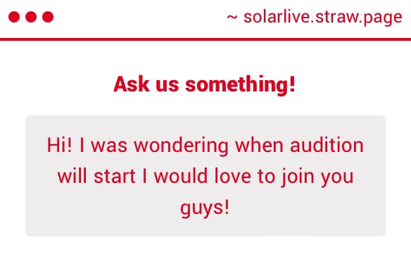 Solarlive_VT's tweet photo. Hey there ! Auditions will be opening up again very soon, we are planning on making one for new talents but also for volunteers who want to help with art, managing talents, etc.
thx for the question ! <33 🌠
#vtuber #vtubergroup #solarlive https://t.co/apa3UvLlHR