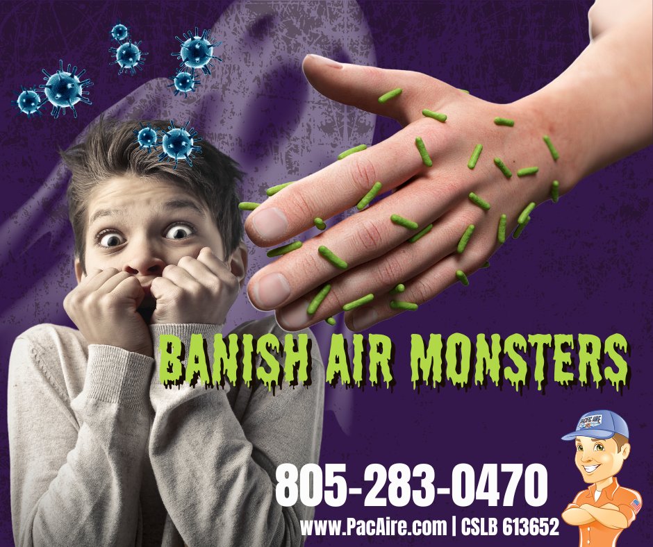 PacificAire's tweet photo. IT’S SCARIER THAN HALLOWS EVE! 👻
 
Don’t worry—there’s a lot you can do to keep your indoor air clean &amp; safe 

Visit https://t.co/AbxvH202tH 
📞805-283-0470 for a no-cost estimate. Let us help you banish those air quality monsters!

CLSB #613652

#IndoorAirQuality #AirScrubbers https://t.co/DbS3rV4CFL