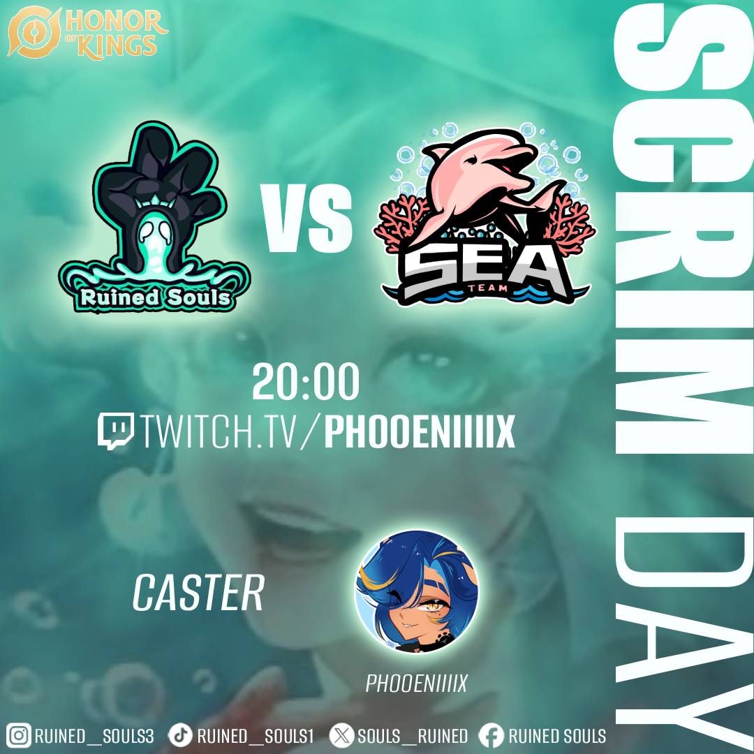 Ruined Souls (@souls_ruined) on Twitter photo Hoy Ruined Souls se enfrenta a Sea Team en una scrim intensa a las 20:00 hrs 🇲🇽. Acompáñanos en vivo por el canal de <a href="/Phooeniiiix/">Phooeniiiix</a> en Twitch y disfruta de toda la acción. ¡No faltes! 🕹️🐉
#RuinedSouls #HonorOfKings #EsportsLatam #VTuber #MOBA #TwitchLatino #GG Hoy Ruined Souls se enfrenta a Sea Team en una scrim intensa a las 20:00 hrs 🇲🇽. Acompáñanos en vivo por el canal de <a href="/Phooeniiiix/">Phooeniiiix</a> en Twitch y disfruta de toda la acción. ¡No faltes! 🕹️🐉
#RuinedSouls #HonorOfKings #EsportsLatam #VTuber #MOBA #TwitchLatino #GG