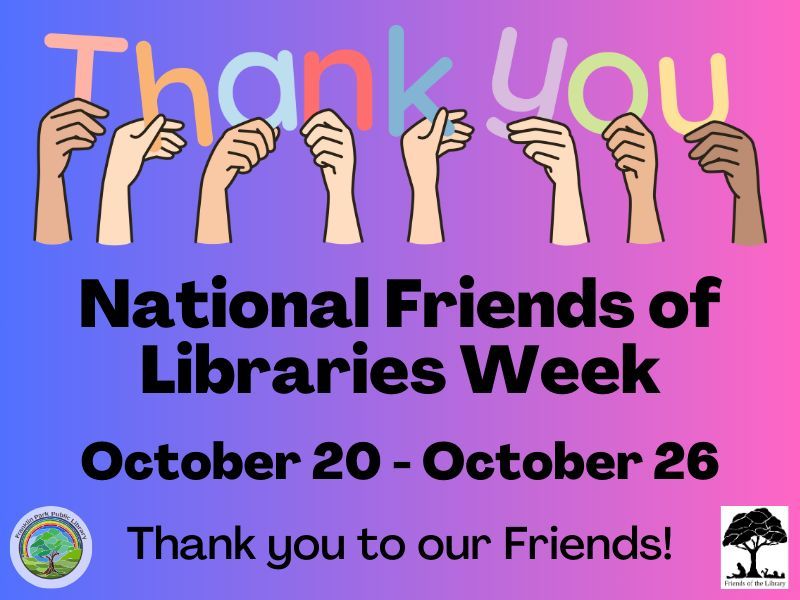 Did you know that this week is #NationalFriendsOfLibrariesWeek? We want to thank our wonderful Friends for all they do to help the library (and community).

Are you interested in becoming a Friend? Visit fppld.org/Friends to learn more. 

#NFOLW24