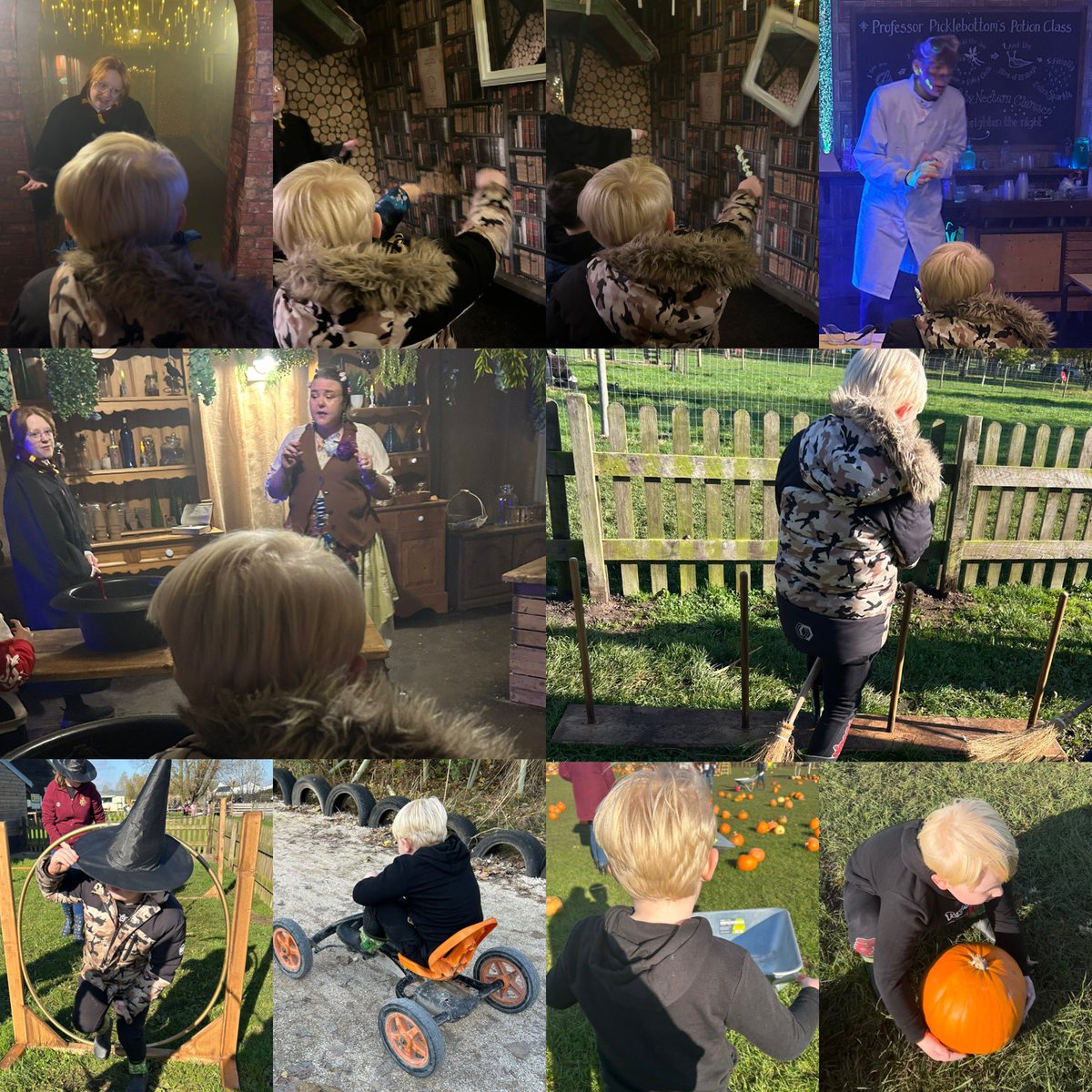 AnnaClay91's tweet image. Fun morning/afternoon at Tattershall Farm Park feeding the animals, Wynterdown Witches and Wizards School, play fun and Pumpkin Picking 🎃 

Little man has really enjoyed himself and was well into the whole Witches and Wizard School 🪄