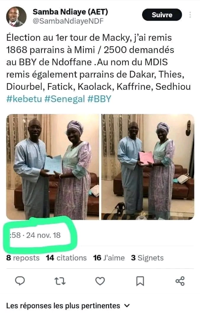 Kou dakk Samba Ndiaye waroulofa bayii Mimi.
Logique pour logique.

Attendons-nous à une autre tortuosité.