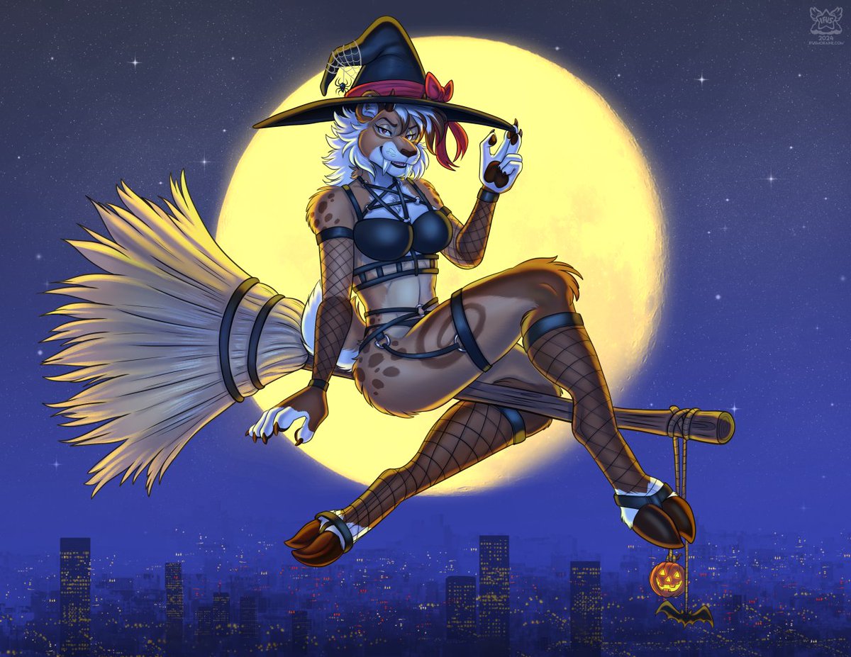 ChaiSaberdeer's tweet photo. Halloween themed Pinup YCH I got from @IfusMoraine THANK YOU AGAIN!!!! witch energy 🪄 https://t.co/6yzCp3FKca