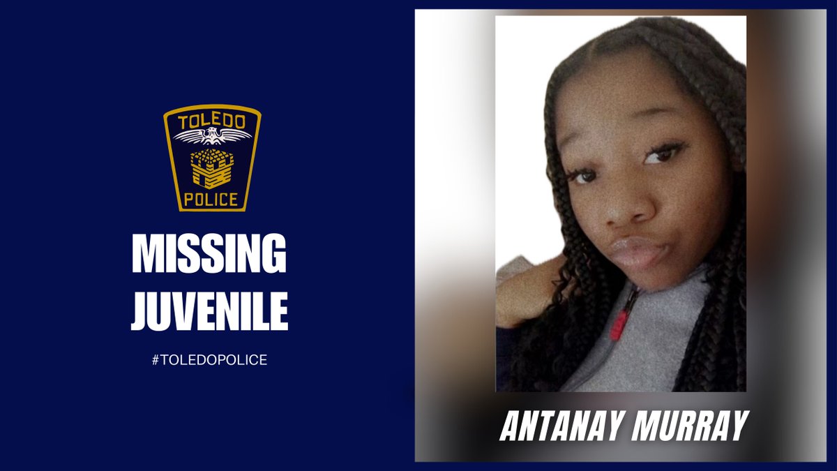 Toledo_PD's tweet photo. MISSING JUVENILE: Antanay Murray, 15, missing from the 5400 block of San Paulo Dr. Murray is 5’3, 130 lbs with black hair and brown eyes. Murray was last seen wearing a black crop top, and black/white leggings.

Anyone with information call or text Crime Stoppers at 419-255-1111
#ToledoPolice #CrimeStoppers #Missing