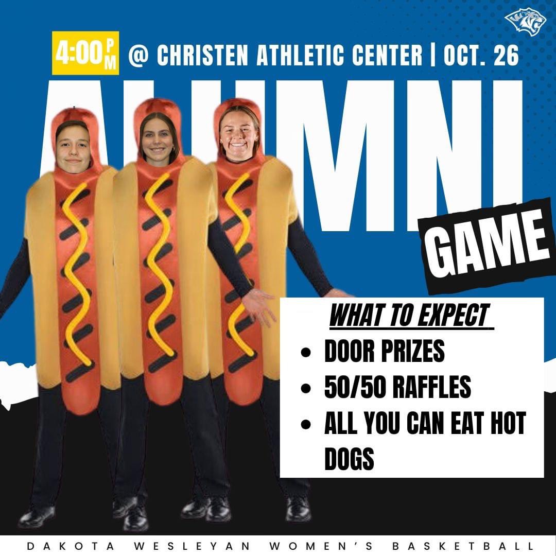 🚨 HERE'S WHAT TO EXPECT 🚨

Come for an exciting basketball game, but stay for 50/50 raffles, door prizes, and all-you-can-eat hot dogs!

📅 When: Saturday, October 26
⏰ Tip-off: 4:00 PM
📍 Where: Christen Athletic Center

Don’t miss the fun on and off the court! 🏀🌭🎟️