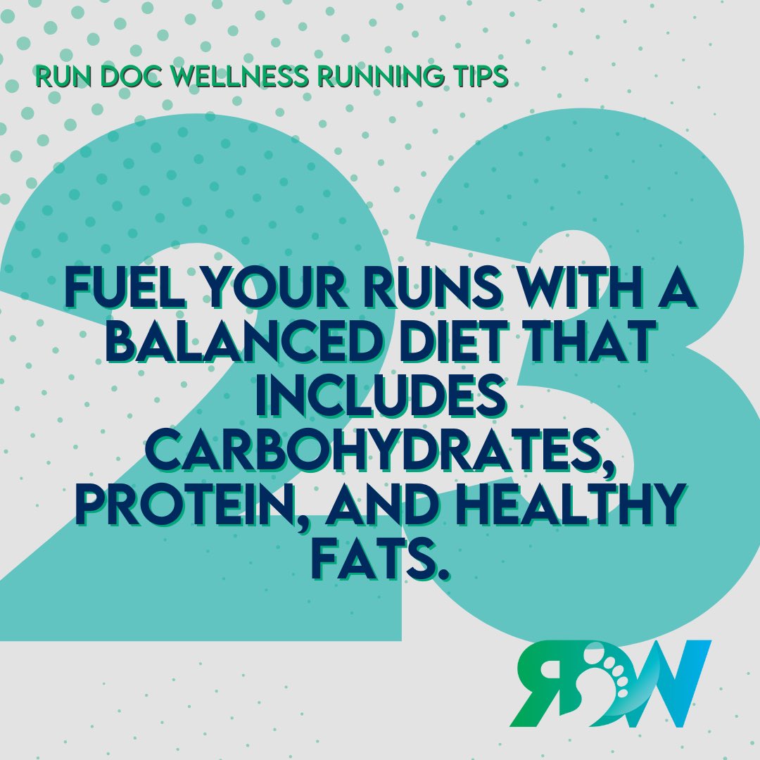 RunDoc_Wellness's tweet photo. 🏃‍♂️ Run Doc Wellness Tip #23: Fuel your runs the right way! 🥑🍓🍗  

A balanced diet with carbohydrates, protein, and healthy fats is key to keeping your energy high and your body strong.

Eat well, run strong, and crush those miles! 💪  

#RunDocWellness https://t.co/zsnBP911aS