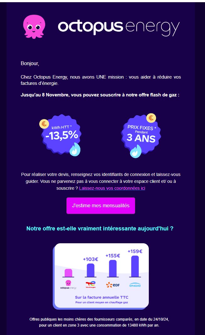 MedNaab's tweet photo. Bonjour @UFCquechoisir , j'ai pris l'offre groupé d'electricité chez octopus, l'an dernier. En milieu d'année, ils ont proposé de changé de formule, et vous m'aviez dit que c'était pas mal. Ils me re proposent de changer, qu'en pensez-vous ? https://t.co/AyDlJnqCSg