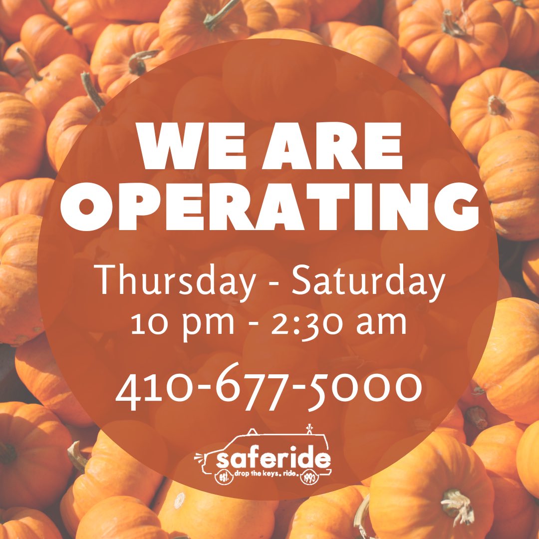SUSaferide's tweet photo. It’s finally getting colder outside.. take a warm Saferide home this weekend! 🚐🍁🎃 https://t.co/55Wc9YtF6k