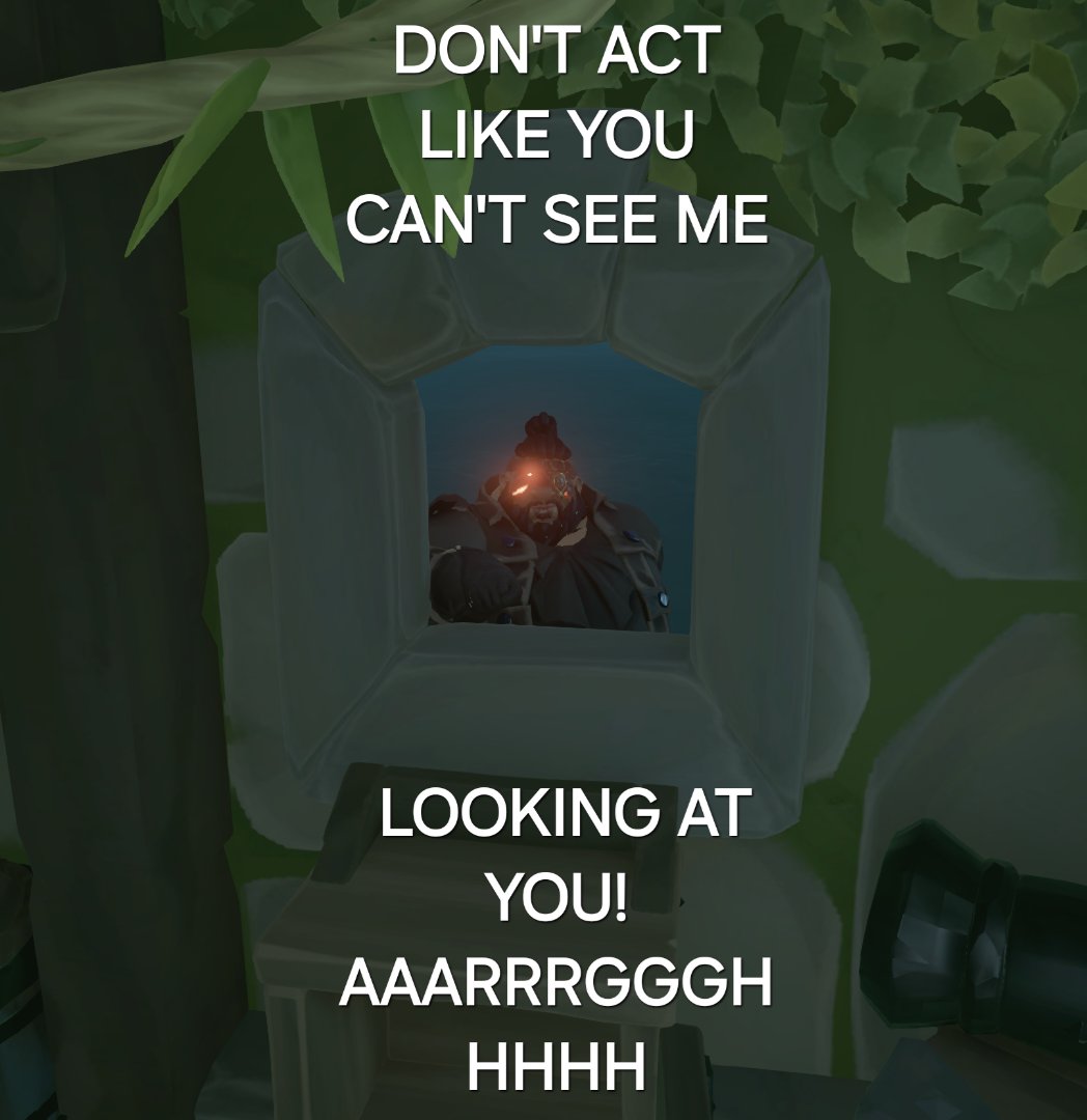 wolfched's tweet photo. 🤘🏻 We know you see him AARRGGHHH  

#seaofthieves #season14 #sot #seaofthievesmeme #bemorepirate #wolfched https://t.co/k64ozkpFlS