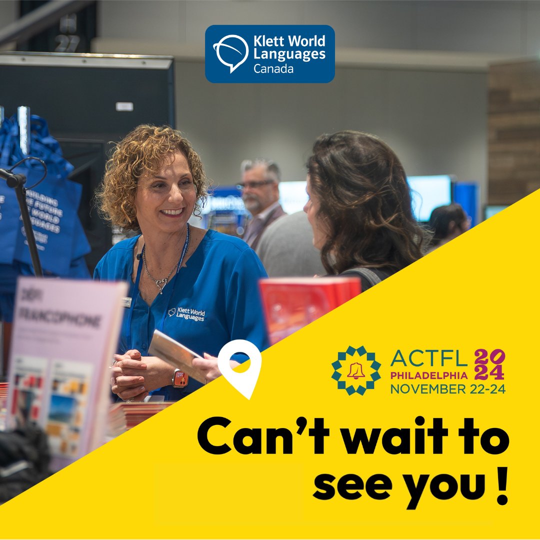 We're counting down the days to join our colleagues from Klett World Languages in the US at #ACTFL24 in Philadelphia, November 22-24! We can't wait to see you at Booth 1113! 🙌✨

Last year was incredible, and we’re eager to connect with Canadian educators, share our resources,