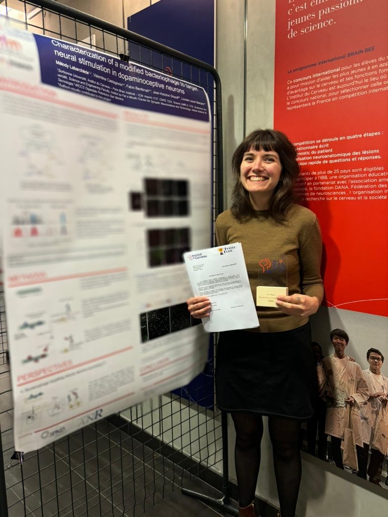 Melody Labarchede (@mlabarchede) on Twitter photo Happy to be awarded today at the <a href="/InstitutCerveau/">Institut du Cerveau - Paris Brain Institute</a> for the Poster Prize! Preliminary results obtained from a collaboration with <a href="/IFM_NEURO/">IFM Institute</a> and tools developed by <a href="/castvalentina86/">Valentina Castagnola</a> ! Thanks to the organisers for this nice event! Happy to be awarded today at the <a href="/InstitutCerveau/">Institut du Cerveau - Paris Brain Institute</a> for the Poster Prize! Preliminary results obtained from a collaboration with <a href="/IFM_NEURO/">IFM Institute</a> and tools developed by <a href="/castvalentina86/">Valentina Castagnola</a> ! Thanks to the organisers for this nice event!