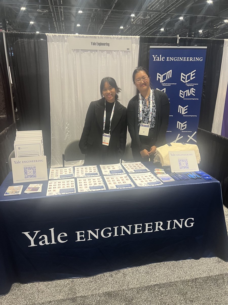 PEB grad students are at Society of Women Engineers #WE24 including Yale GradSWE members Lauren Harkins and Esther Choi, and Annie Xia who can tell you about PEB and other <a href="/YaleEngineering/">Yale Engineering</a> graduate programs at the recruiting fair!