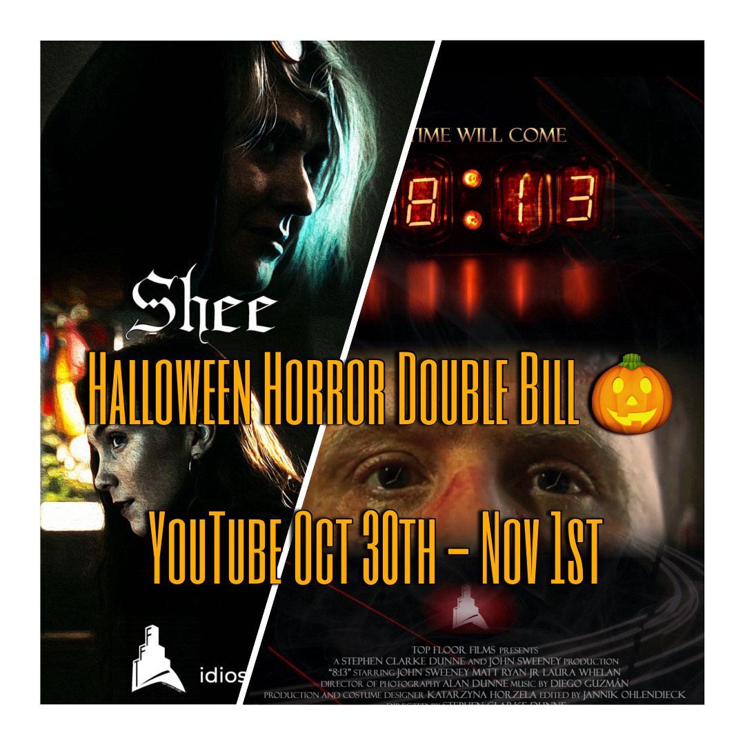 Short horror films “Shee” &amp; “8:13” are streaming on our YouTube channel just for Halloween🎃👻
Subscribe to our YT channel here so you don’t miss this timed release⏰
youtube.com/@topfloorfilms…

#horrorfilms #spookyseason #indiefilms #irishfilm #filmmaking #Youtube #Spooktober2024