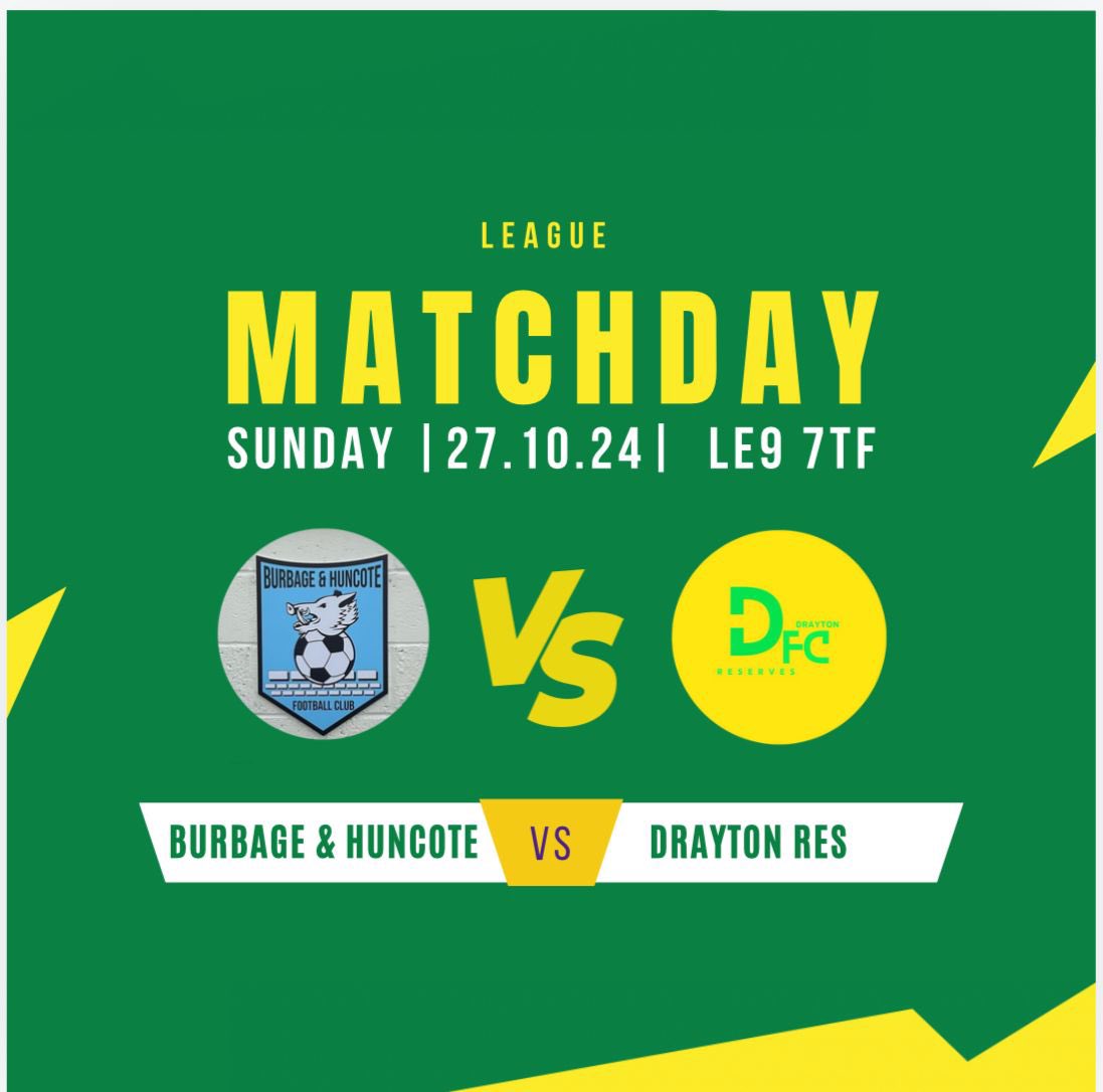 This Sunday sees us take on 
Burbage &amp; huncote 

📍LE9 7TF
📍10:45 kick off 

Come down and support the lads we look to keep up the unbeaten record⚽️