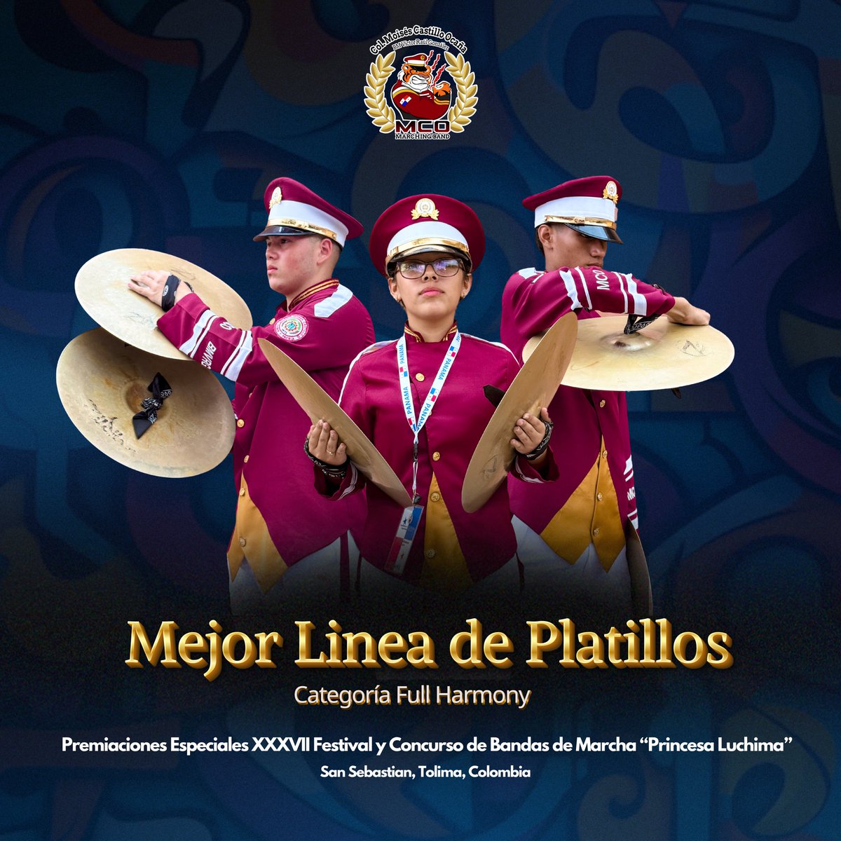 MEJOR GRUPO DE PLATILLOS 🐯🏆🎵🇵🇦
-
Premiaciones Especiales XXXVII Festival y Concurso de Bandas “Princesa Luchima” | Modalidad Full Harmony 🇨🇴

#SomosPANAMÁ