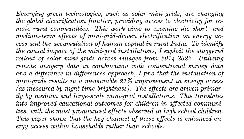 Margarita Petrusevich

JMP: "Powering Progress: Assessing the Impacts of Solar Mini-Grids on Energy Access and Human Capital Accumulation in India"

Website: sites.google.com/view/margarita…