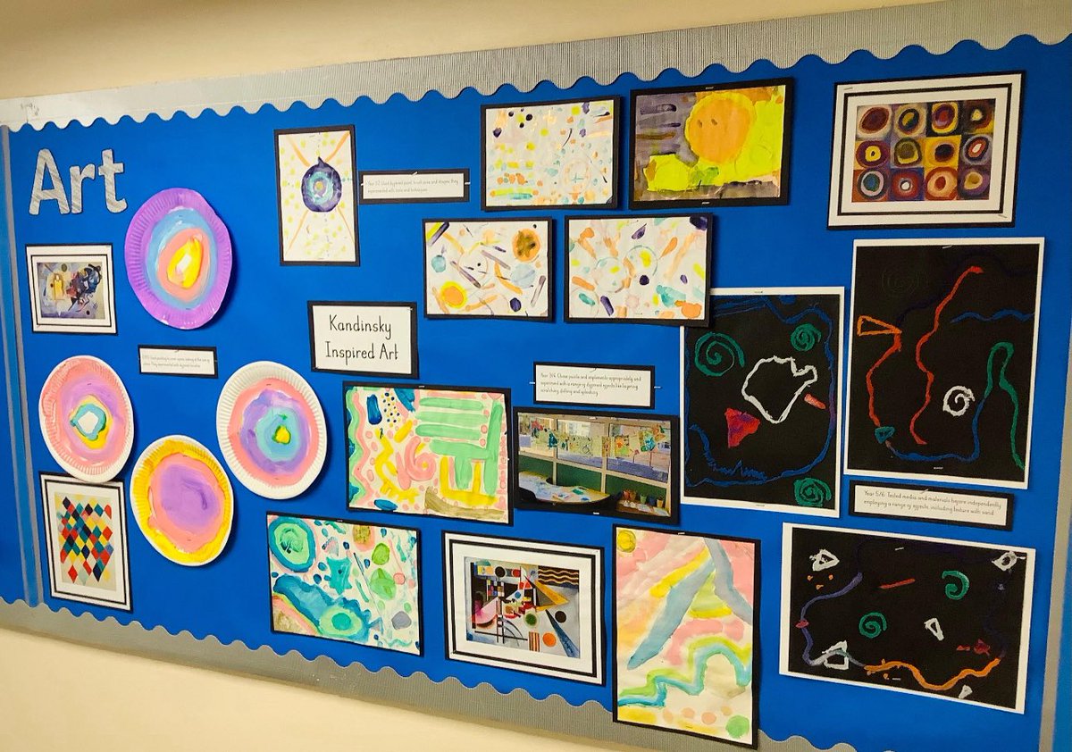 The whole school have worked hard on some fabulous art inspired by the work of Wassily Kandinsky. From Reception to Year 6, the children have explored different painting techniques. They have experimented with colour, texture and different implements. 😊🎨🖌️