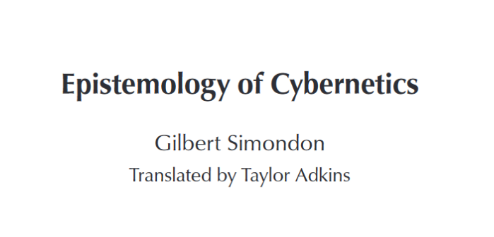 unconscioushh's tweet photo. Today's final revisions: the translation of a 25-page manuscript written in 1953 by Gilbert Simondon, first published in 2016, titled 'Epistemology of Cybernetics', forthcoming in the Journal of Continental Philosophy https://t.co/VGrjhLjgxT