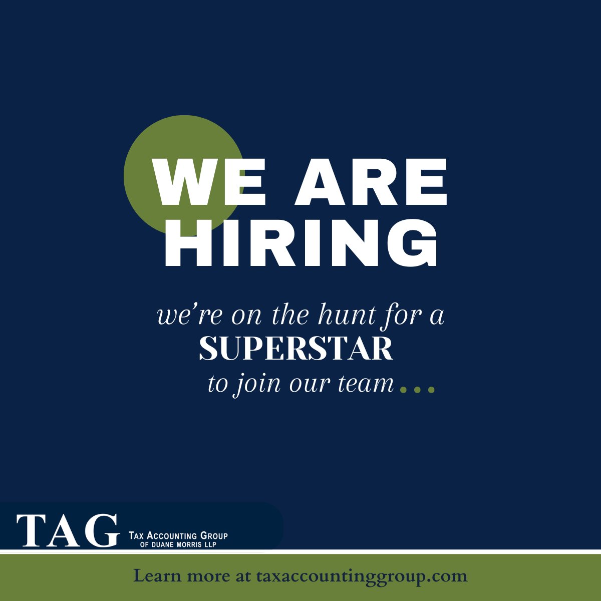 TaxAcctgGroup's tweet photo. We're #hiring!

Check us out at https://t.co/AbO3MVglTA and send your resume and letter of introduction to careers@taxaccountinggroup.com. https://t.co/H8tY5pg5Du