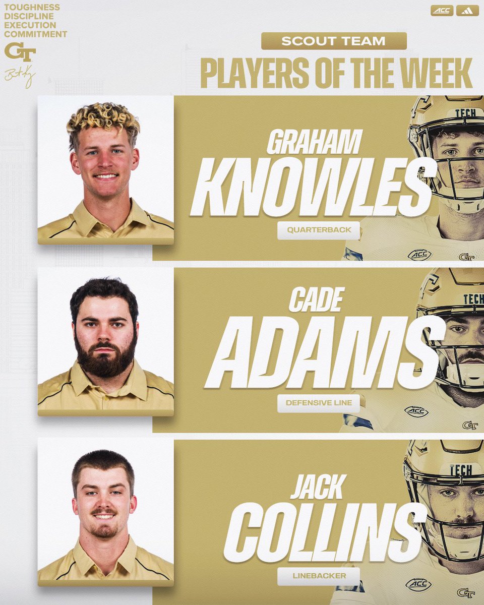 Georgia Tech Football (@georgiatechfb) on Twitter photo ππππΏπππ-πΌπππππππ πΌππΏ ππΎπππ πππΌπ πππΌππππ ππ πππ ππππ
@Janneh_Abdul π
<a href="/gibbs_syeed/">Syeed Gibbs</a> π
<a href="/grahamknowles24/">Graham Knowles</a> πͺ
<a href="/Cade_Adams73/">Cade Adams</a> πͺ
<a href="/JakCollins04/">Jack Collins</a> πͺ
#StingEm π ππππΏπππ-πΌπππππππ πΌππΏ ππΎπππ πππΌπ πππΌππππ ππ πππ ππππ
@Janneh_Abdul π
<a href="/gibbs_syeed/">Syeed Gibbs</a> π
<a href="/grahamknowles24/">Graham Knowles</a> πͺ
<a href="/Cade_Adams73/">Cade Adams</a> πͺ
<a href="/JakCollins04/">Jack Collins</a> πͺ
#StingEm π