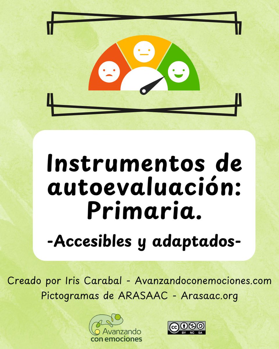 Os dejo este recurso descargable gratuito.
🔎📄 "Instrumentos de autoevaluación accesible: Primaria."

Están enfocados al primer ciclo de primaria y son muy básicos (por aquello de simplificar y hacerlos accesibles). 🙂

Si os gustan podéis compartir. 🔃
avanzandoconemociones.com/2024/10/24/ins…
