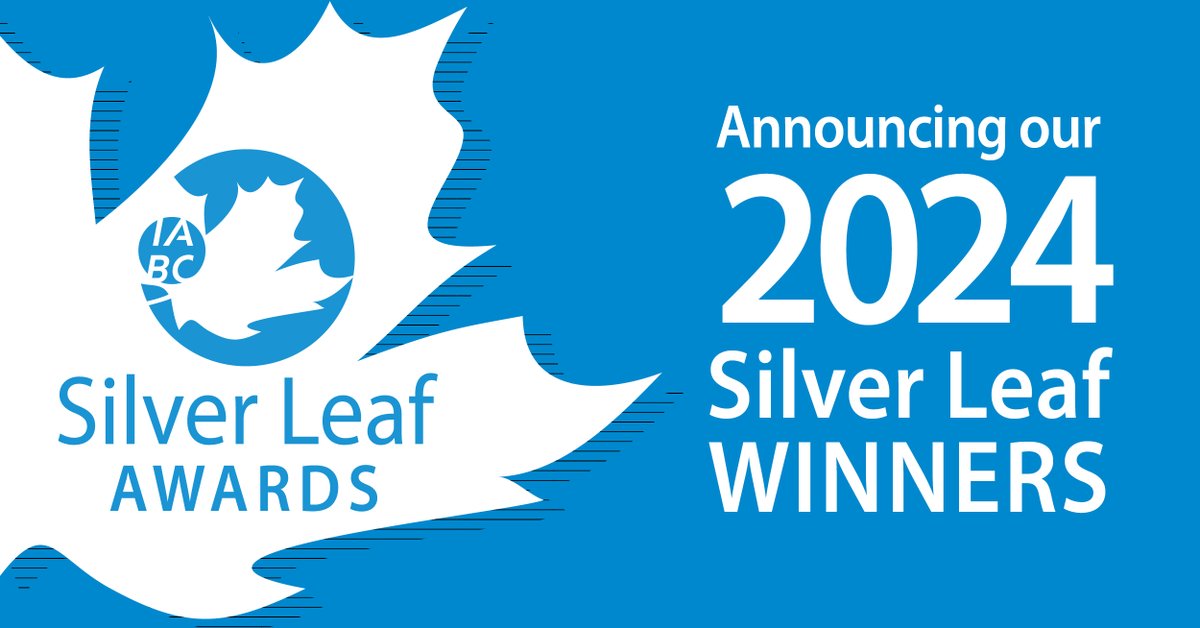 ✨The IABC Canada #2024SilverLeaf winners are here! ✨Join us in celebrating innovation and excellence in communication across Canada. Find out who won and read about their projects: iabccanada.ca/2024/10/23/iab…