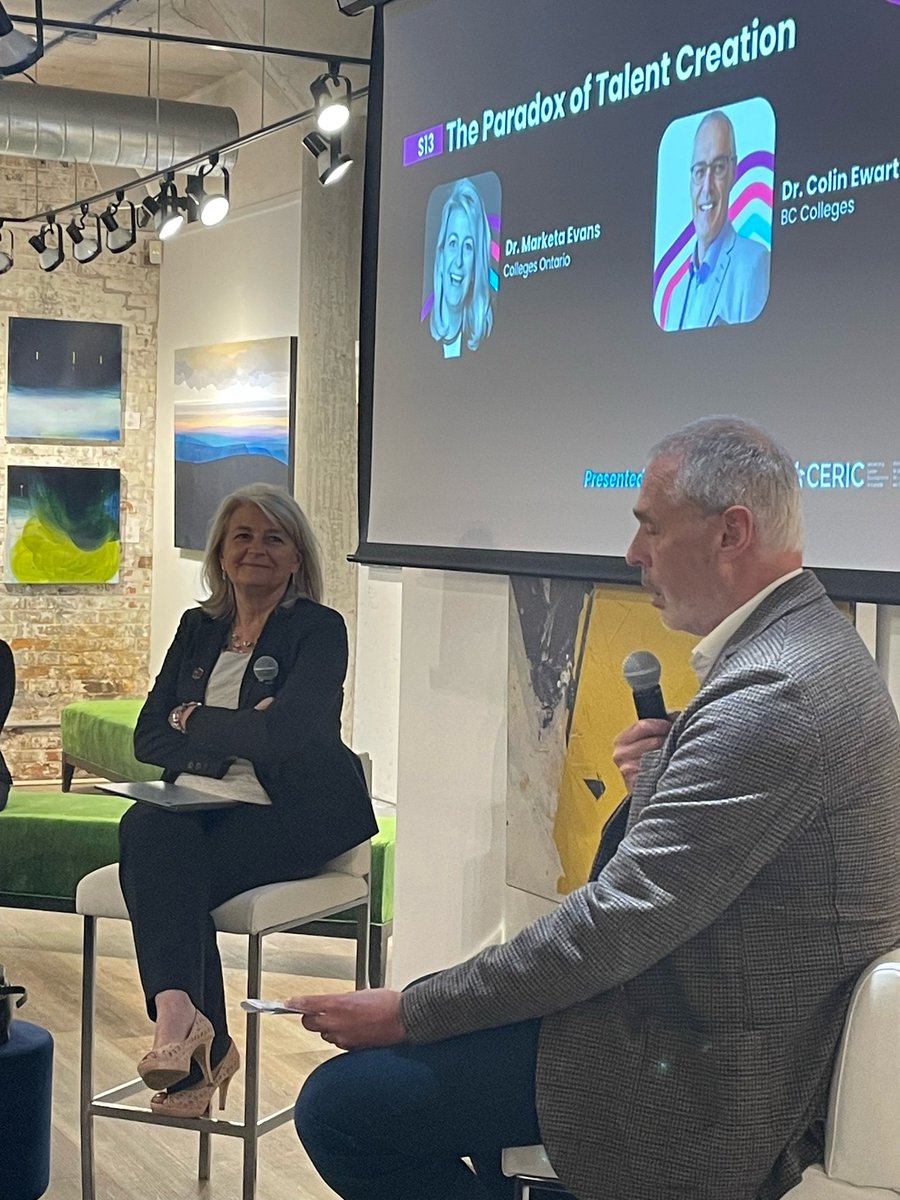 CollegesONCEO's tweet image. Together with Colin Ewart of @BCColleges at Magnet Network Live @MagnetCanada, making the case for public colleges. Ontario needs more college grads. I was so heartened to see an energized room of leaders today really get it. @CollegesOntario