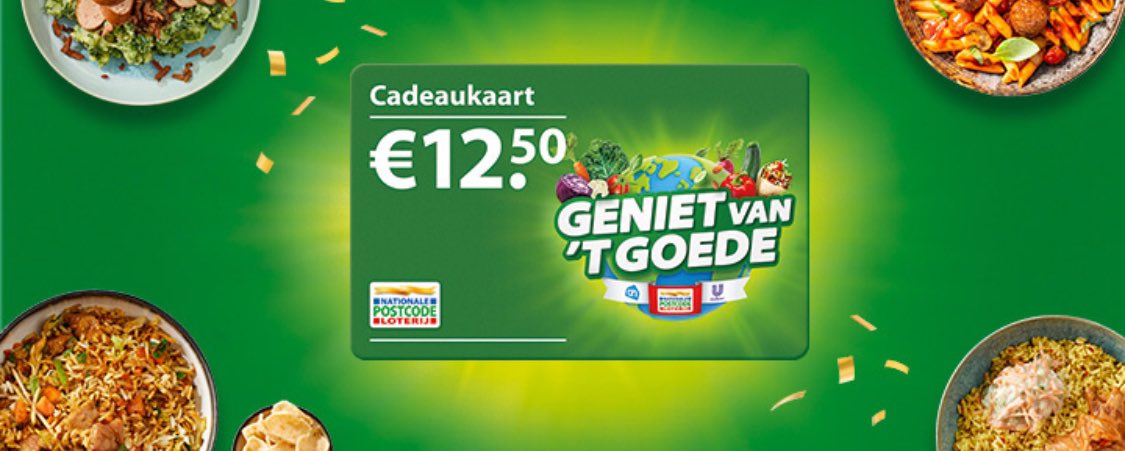 ArmoedeMaaktM's tweet photo. NL: De Postcodeloterij deelt weer “Geniet van ’t Goede” kaartjes uit! Kies bij elke Albert Heijn (NL) uit meer dan 850 producten, waaronder een groot deel van het groenteassortiment. Schenk jij graag je geactiveerde (!) kaartje aan iemand in armoede? Neem even contact met ons op. https://t.co/nHMOsNV5aH