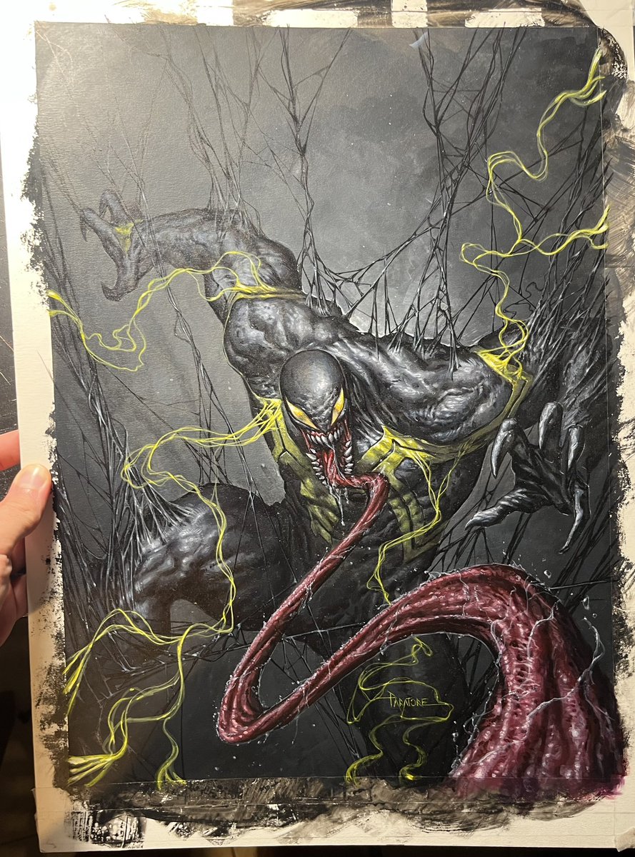 DavideParatore6's tweet photo. All new venom 2 variant cover
#veonm #eddiebrock #symbiote #cover #marvelcomics #acrilicpainting #artwork #comicart #coverart #marvel #venommovie #venomthelastdance https://t.co/qWhCQ575yP