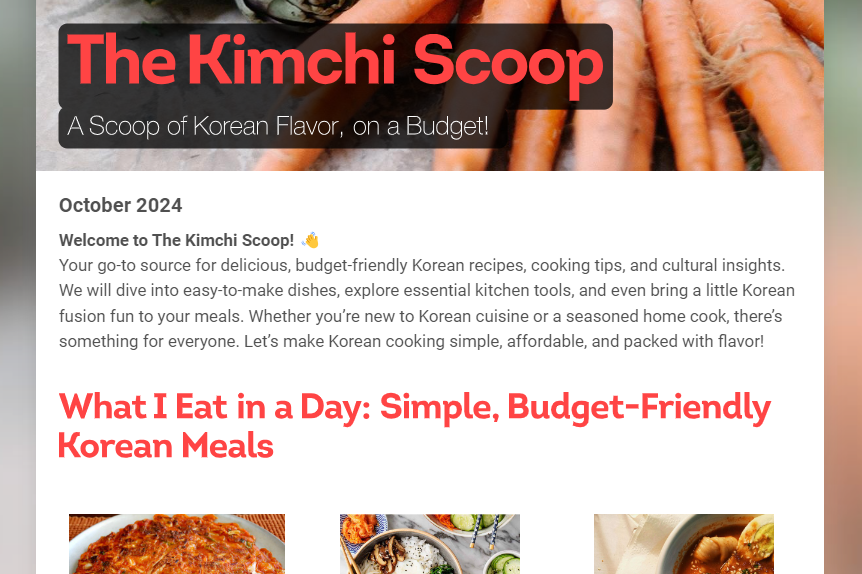 KimchiBudget's tweet photo. ⏳ The countdown is on! ⏳
Less than 24 hours until the first issue of The Kimchi Scoop drops! 🎉 Get ready for delicious budget-friendly Korean recipes, cooking tips, and more.

Here's a sneak peak - see you tomorrow! 😉🔥
 #NewsletterLaunch #KoreanCooking #MealPrep #Foodie https://t.co/BHqTFPrngJ