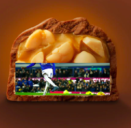 samwhyte's tweet photo. Parents, please check your kids' Halloween candy. I just found Amadou Onana's penalty against Fulham inside a Snickers. https://t.co/XP0X2KlQkS