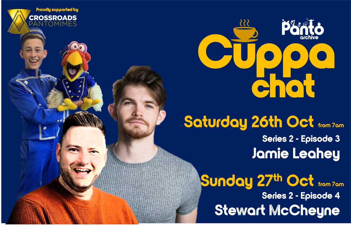 *** NEW CUPPA CHAT THIS WEEKEND ***
Join <a href="/GaryLJ/">Gary L Johnson</a> for a chat with <a href="/stewartmccheyne/">Stewart McCheyne</a> and <a href="/JamieLeahey01/">Jamie Leahey</a> this weekend on our YOUTUBE channel. Links to follow... 

#Panto #Pantoarchive