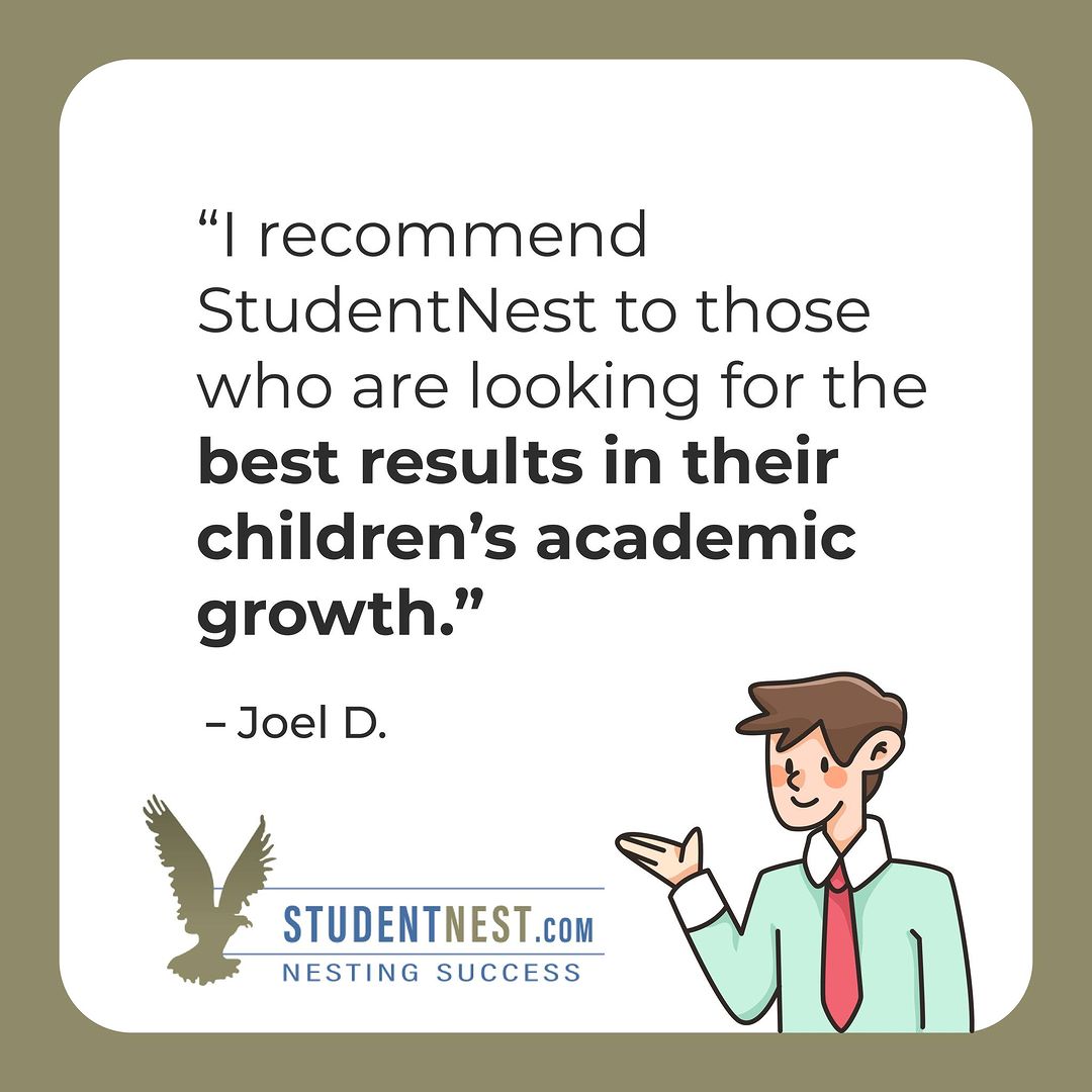 StudentNest's tweet image. Thanks, Joel! 😁

We&apos;re proud to contribute to the educational journey of so many amazing students and school districts. 📚🌟
.
.
.
.
.
#studentnest #nestingsuccess #onlineeducation #onlinelearning #tutoringservices #lovelearning #educationmatters #expandyourknowledge