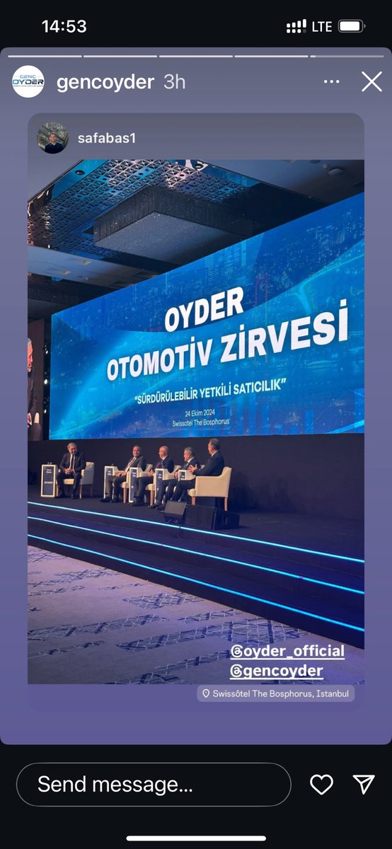 5 yıl aradan sonra yeniden gerçekleştirilen Otomotiv Kongresinde keyifli bir panele katılma ve konuşma 
fırsatı sunan değerli Oyder yönetimine ve sevgili Sinan Özkök’e teşekkür ederim 🙏