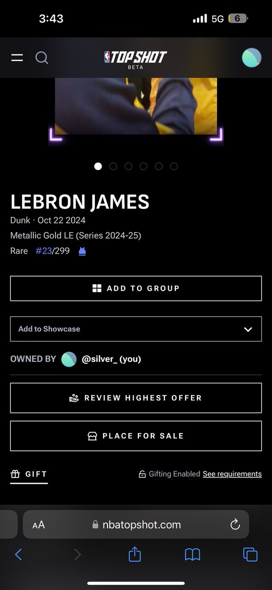 Lady Luck has blessed me one more again

I would like to thank <a href="/KingJames/">LeBron James</a> <a href="/BronnyJamesJr/">Bronny</a> &amp; <a href="/NBATopShot/">NBA Top Shot</a>
For this historical moment. I was fortunate enough to be blessed with the goats jersey number on his most iconic moment yet. 

I will accept respectable offers!