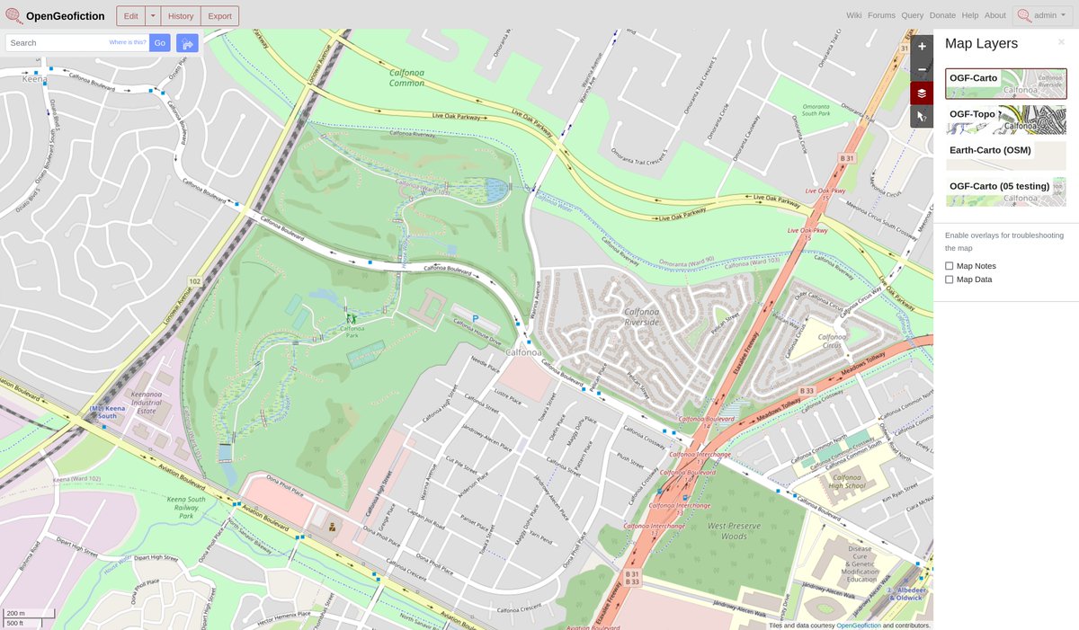 opengeofiction's tweet photo. Our tiles05 renderer is back up and running, updated to the recently released @openstreetmap osm-carto v5.9 style
https://t.co/Z6lgjGTgZ0
#opengeofiction #ImaginaryMaps https://t.co/Z5IzjaLNda