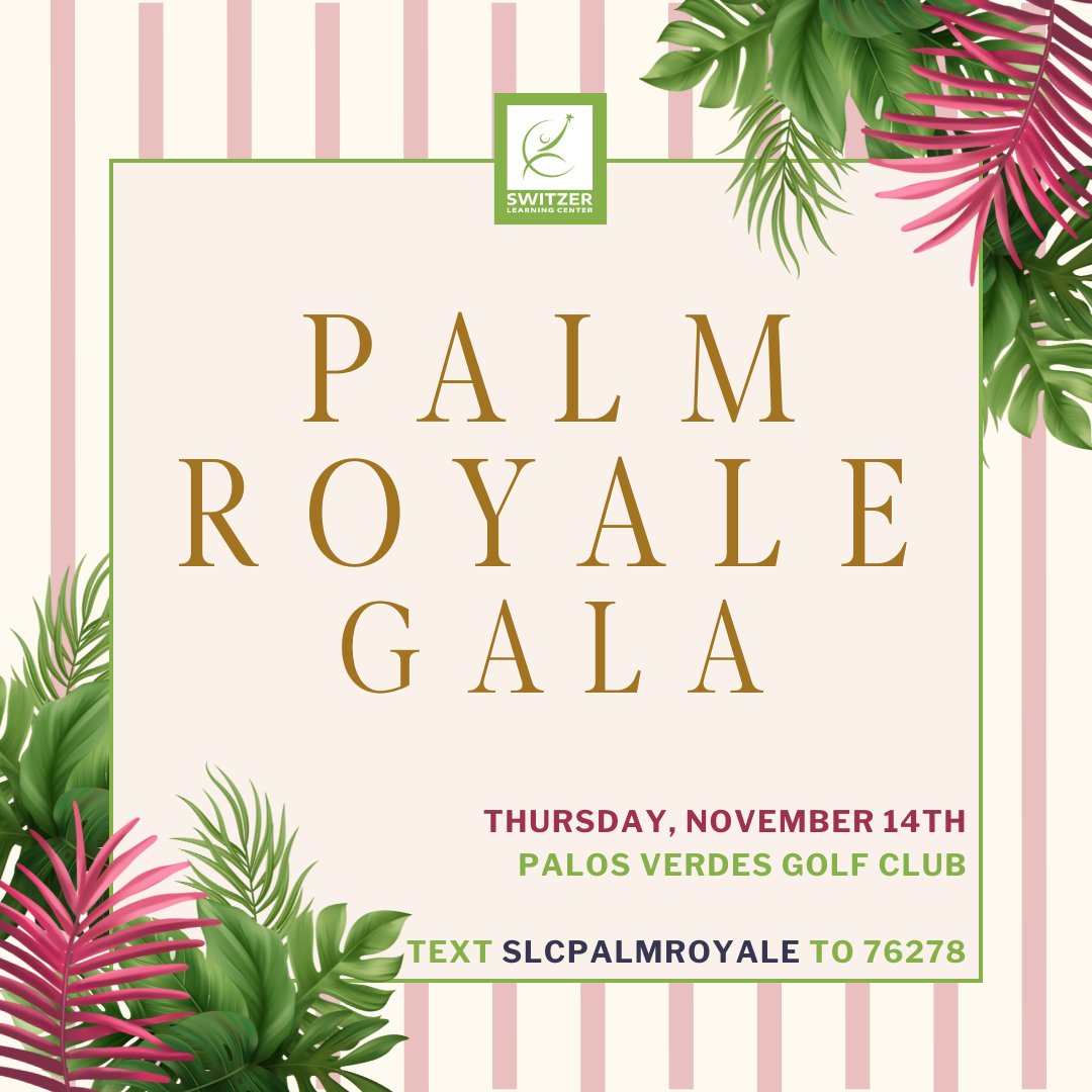 SwitzerCenter's tweet photo. 🌴✨ Join us for a Palm Royale ✨🌴 There's still time to buy tickets! Don't miss out on magical evening at our Palm Royale Gala on Thursday, November 14, 2024, at Palos Verdes Country Club! Visit https://t.co/ro74l2plq9 for tickets and details. https://t.co/apTDZVb3du